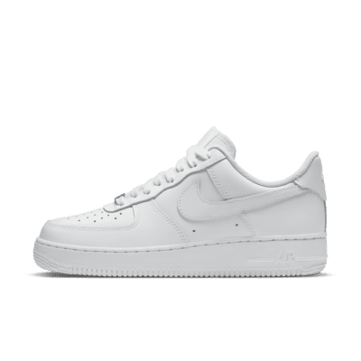 Womens White Air Force 1 Low Top Shoes. Nike